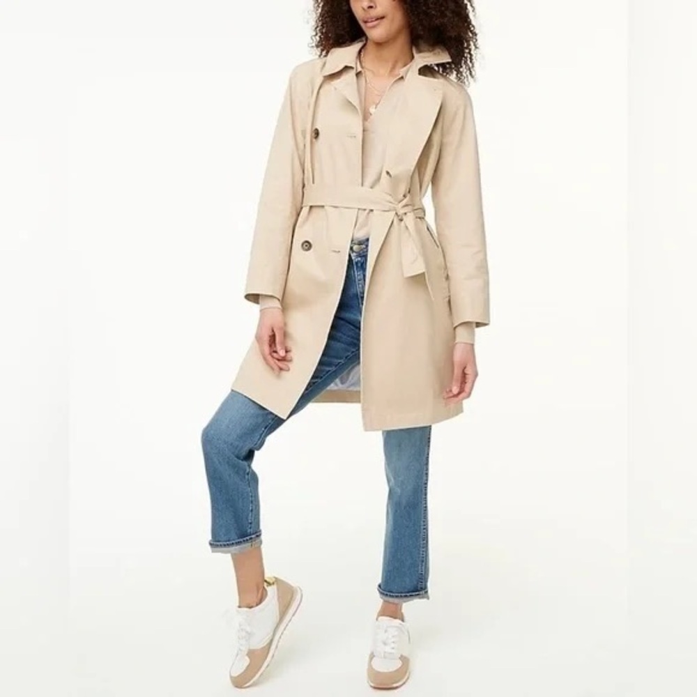 J. Crew • Khaki Tan Double-Breasted Trench Coat - Picture 3 of 9